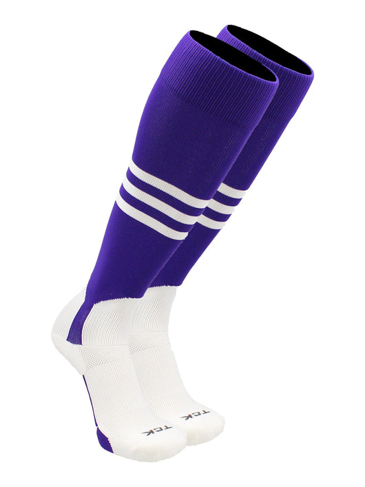 TCK socks Purple/White / Large TCK Baseball Stirrup Socks with Stripes Pattern B