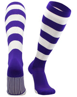 TCK socks Purple/White / Small Hoop Striped Rugby Socks
