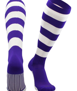 TCK socks Purple/White / Small Hoop Striped Rugby Socks