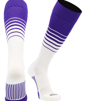 TCK socks Purple/White / Small TCK Elite Breaker Striped Athletic Socks | Over-the-Calf Soccer & Baseball