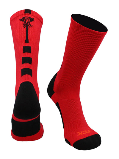 TCK socks Red/Black / Large Midline Lacrosse Logo Crew Socks