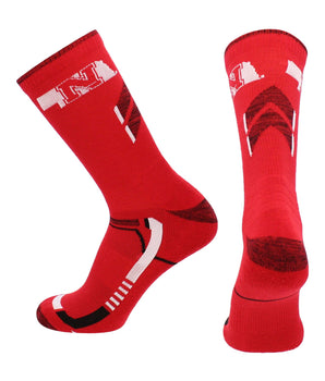 TCK socks Red/Black / Large Nebraska Cornhuskers Socks University of Nebraska Cornhuskers Champion Crew Socks