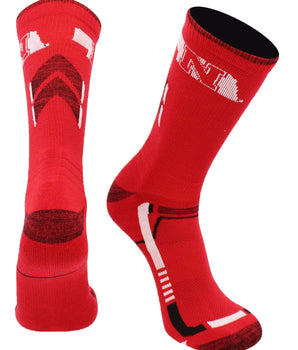 TCK socks Red/Black / Large Nebraska Cornhuskers Socks University of Nebraska Cornhuskers Champion Crew Socks