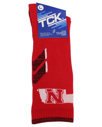 TCK socks Red/Black / Large Nebraska Cornhuskers Socks University of Nebraska Cornhuskers Champion Crew Socks