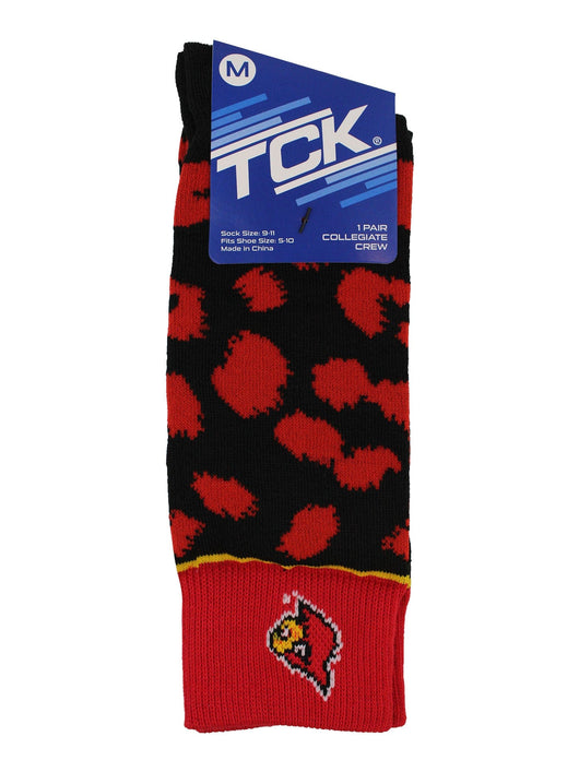 TCK socks Red/Black / Medium Louisville Cardinals Socks Womens Savage Crew Socks