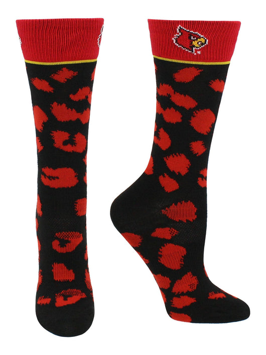 TCK socks Red/Black / Medium Louisville Cardinals Socks Womens Savage Crew Socks