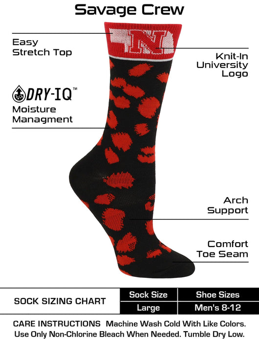 TCK socks Red/Black / Medium Nebraska Cornhuskers Socks Womens Savage Crew Socks