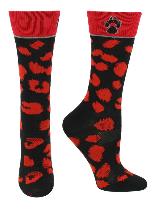 TCK socks Red/Black / Medium New Mexico Lobos Socks Womens Savage Crew Socks