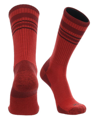TCK socks Red/Cardinal / Medium Merino Wool Hiking Socks Crew Length