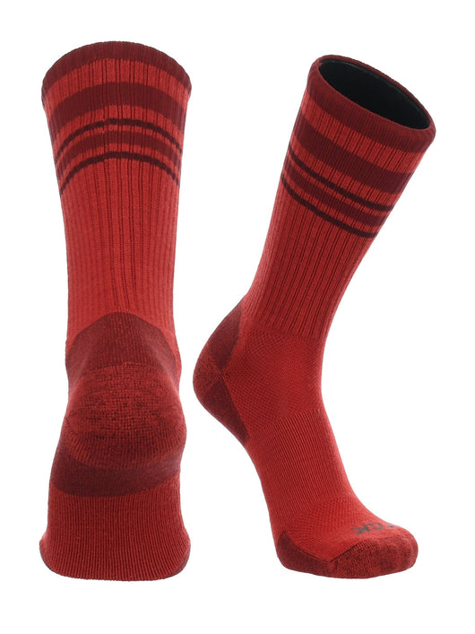 TCK socks Red/Cardinal / Medium Merino Wool Hiking Socks For Men & Women - Striped