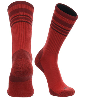 TCK socks Red/Cardinal / Medium Merino Wool Hiking Socks For Men & Women - Striped
