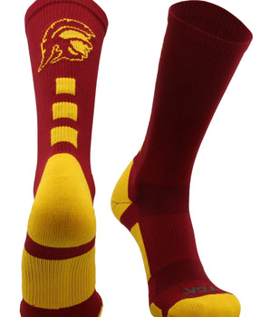 TCK socks Red/Gold / Large USC Trojans Baseline Crew USA Made