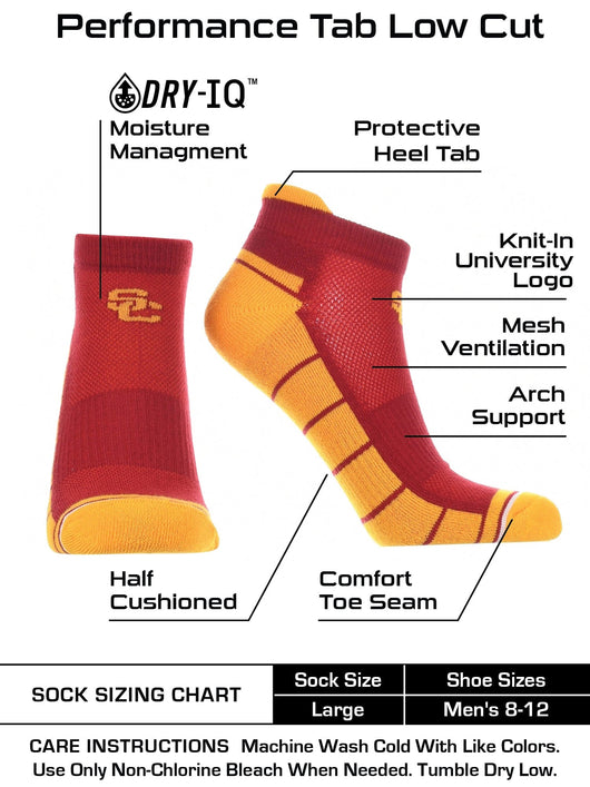 TCK socks Red/Gold / Large USC Trojans Low Cut Ankle Socks with Tab