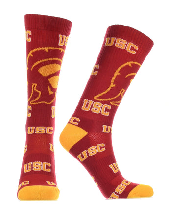 TCK socks Red/Gold / Large USC Trojans Mayhem Crew Socks (Imported)