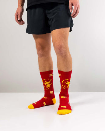TCK socks Red/Gold / Large USC Trojans Mayhem Crew Socks (Imported)