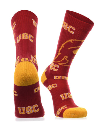TCK socks Red/Gold / Large USC Trojans Mayhem Crew Socks (Imported)