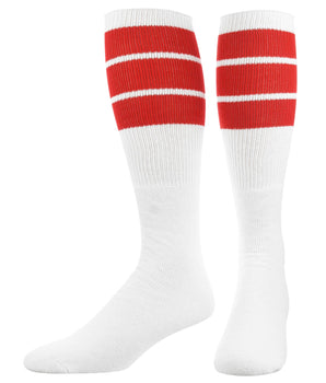 TCK socks Red / Small Retro 3 Stripe OTC Tube Socks