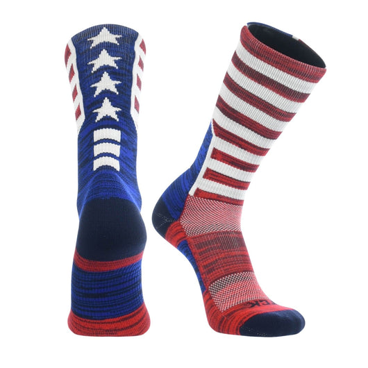 TCK socks Red/White/Blue / Large Old Glory USA Flag Crew Socks