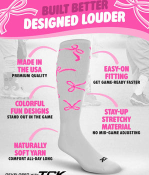 TCK socks Ribbon Bows Athletic Knee High Socks