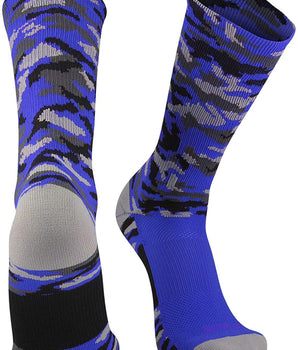 TCK socks Royal Camo / Large Elite Woodland Camo Performance Crew Socks