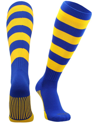 TCK socks Royal/Gold / Large Hoop Striped Rugby Socks