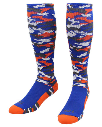 TCK socks Royal/Orange Camo / X-Large Elite Performance Camo Over The Calf Socks