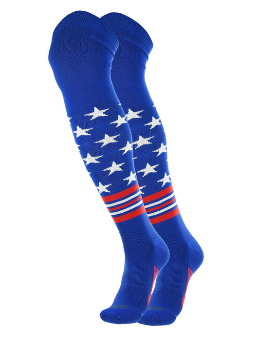 TCK socks Royal/Scarlet/White / Large Freedom Baseball Socks USA Stripes Over the Knee