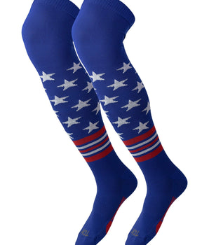 TCK socks Royal/Scarlet/White / Large TCK Freedom Dugout Stars and Stripes OTK Baseball & Softball Socks - USA Made