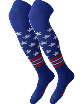 TCK socks Royal/Scarlet/White / Large TCK Freedom Dugout Stars and Stripes OTK Baseball & Softball Socks - USA Made