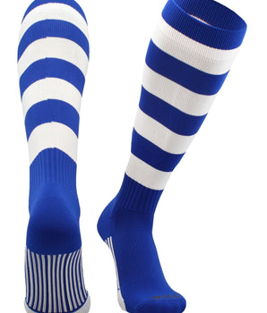 TCK socks Royal/White / Large Hoop Striped Rugby Socks