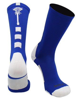 TCK socks Royal/White / Large Midline Lacrosse Logo Crew Socks