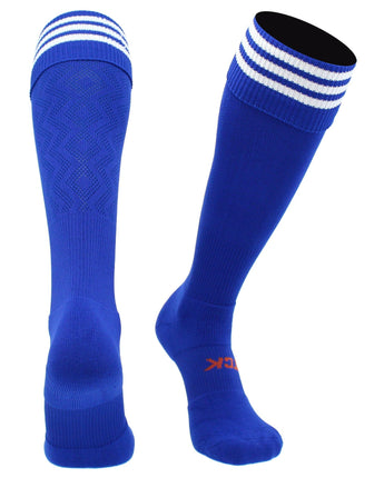 TCK socks Royal/White / Medium Premier Soccer Sock with Fold Down Stripes