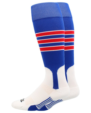 TCK socks Royal/White/Scarlet / Small TCK Baseball Stirrup Socks with Stripes Pattern D