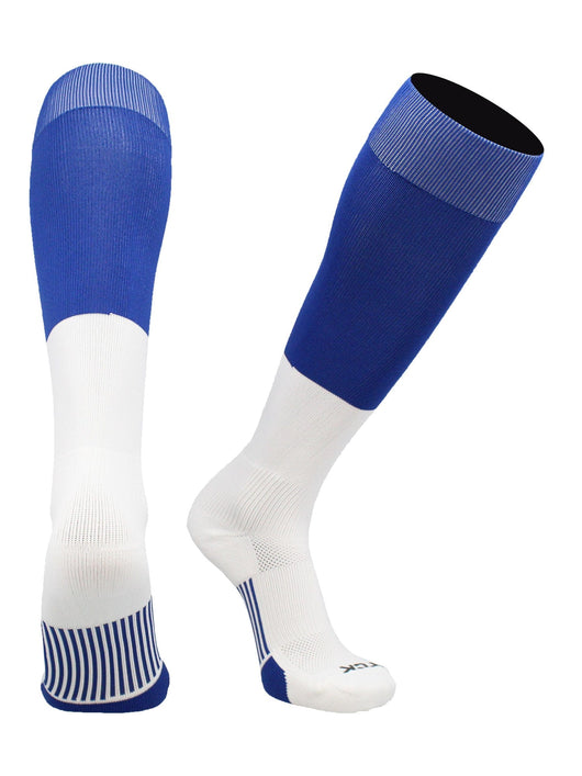 TCK socks Royal/White / X-Large End Zone Over the Calf Football Socks