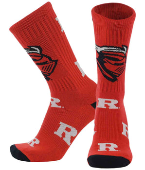 TCK socks Rutgers Scarlet/Black/White / Large Rutgers Scarlet Knights Mayhem Crew Socks (Made in USA)