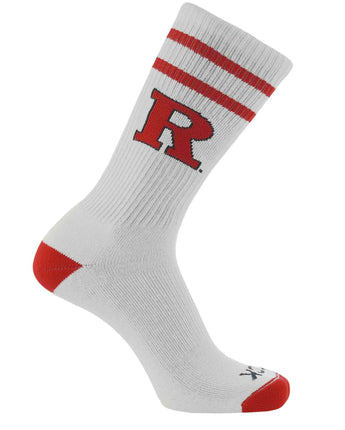 NCAA Vintage College Striped Socks - Rutgers Scarlet Knights (Large)