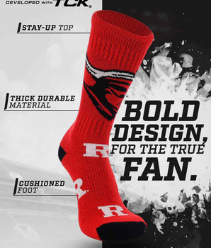 TCK socks Rutgers Scarlet Knights Mayhem Crew Socks (Made in USA)