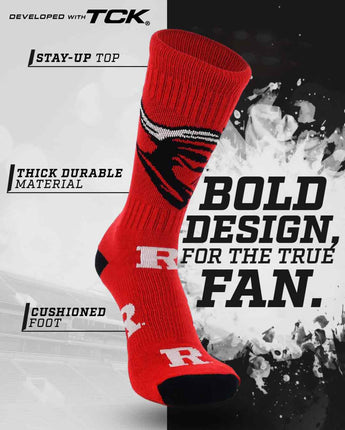 TCK socks Rutgers Scarlet Knights Mayhem Crew Socks (Made in USA)