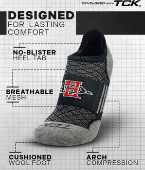 San Diego State Aztecs No Show Tour Socks - Made in USA