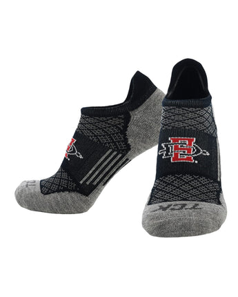 TCK socks San Diego State Aztecs / Large San Diego State Aztecs No Show Tour Socks - Made in USA