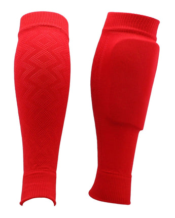 TCK socks Scarlet / Large Soccer Shin Guard Sleeves