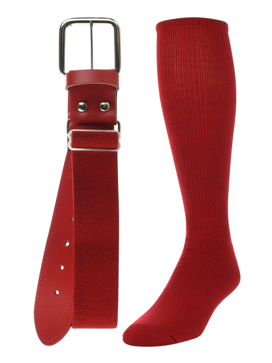 TCK socks Scarlet / Medium Baseball/Softball Adult Belt & Socks Combo Set