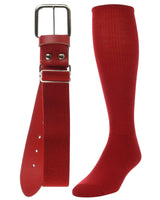 TCK socks Scarlet / Medium Baseball/Softball Adult Belt & Socks Combo Set
