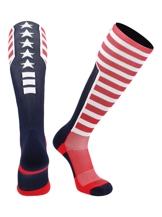 TCK socks Scarlet/Navy/White / Large USA Patriot Over The Calf Socks