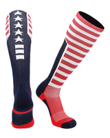 TCK socks Scarlet/Navy/White / Large USA Patriot Over The Calf Socks