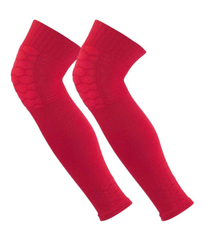 TCK socks Scarlet Red / Large Defender Padded Knit Leg Sleeves Over the Knee