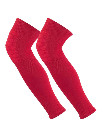 TCK socks Scarlet Red / Large Defender Padded Knit Leg Sleeves Over the Knee