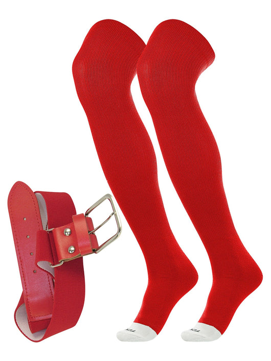 TCK socks Scarlet / Small Pro Plus Performance Prosport Over the Knee Socks Belt Combo