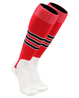 TCK socks Scarlet/White/Black / Small TCK Baseball Stirrup Socks with Stripes Pattern D