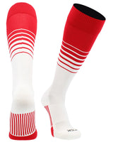 TCK socks Scarlet/White / Small TCK Elite Breaker Striped Athletic Socks | Over-the-Calf Soccer & Baseball